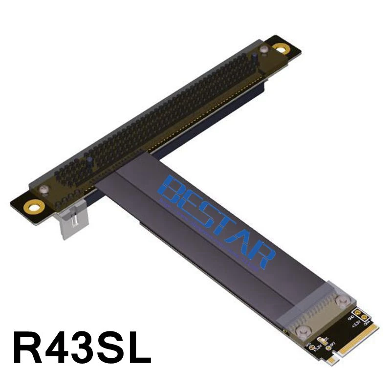 Riser PCI e PCIE x16 To M.2 NGFF NVMe Key M key Card Express 16x Gen3.0 32G/bps удлинитель ленточный кабель 10 см 30 60