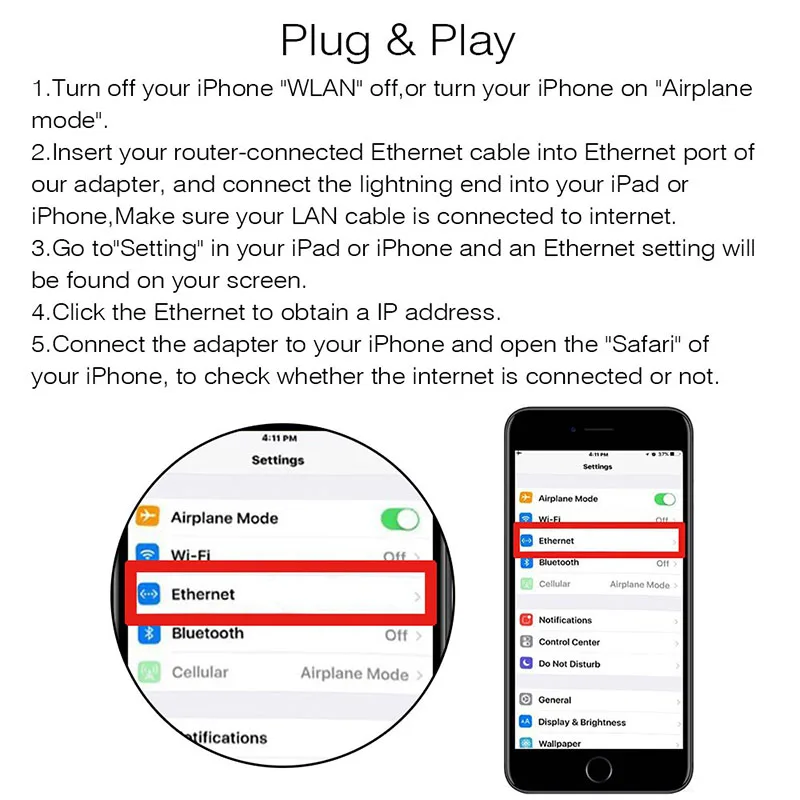 RJ45 Ethernet LAN проводной сетевой адаптер 100 Мбит/с кабель сплиттер для iphone lightning в