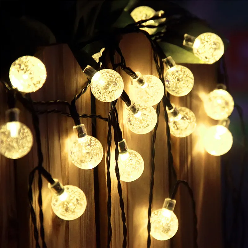 Christmas Outdoor Decoration Solar Led String Light 4.8 M 20 led Bubble Fairy Lights for Festival Garden Decorative Lamp | Лампы и