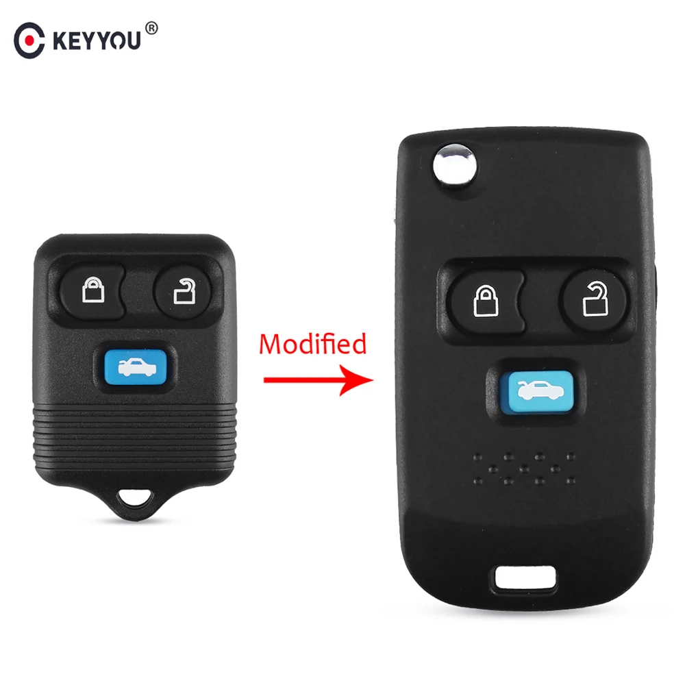 KEYYOU 3 кнопки изменения Флип удаленный ключевой чехла для Ford транзитный переход MK6 подключения Escape Explorer Спорт ключ автомобиля FO21 лезвие
