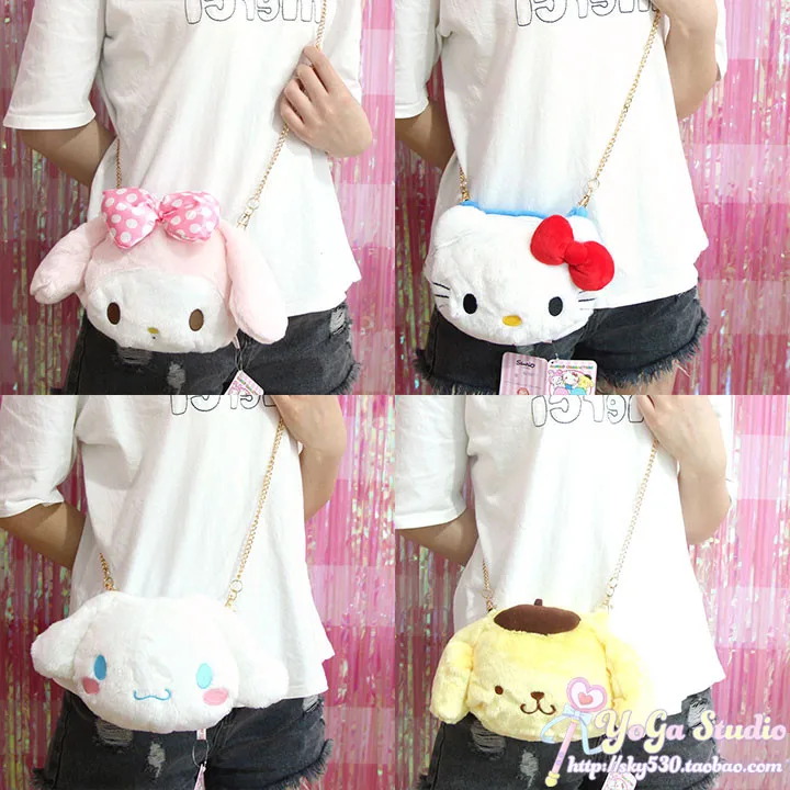 Мультяшная милая плюшевая кукла hello kitty My Melody Cinnamoroll pomparin, сумка через плечо, детский бумажник кошелек сумка для девочек, подарки