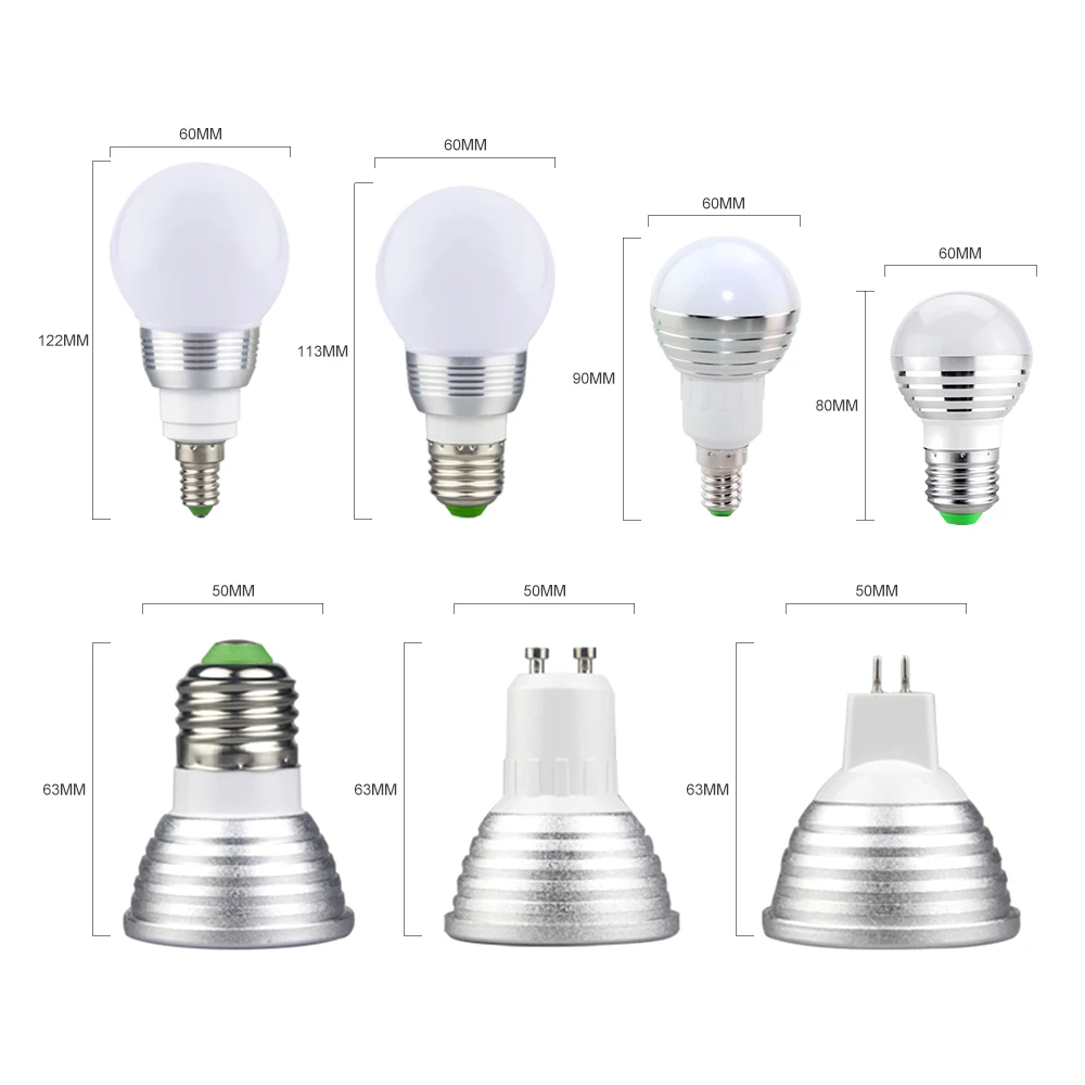 Светодиодный RGB лампа E27 E14 GU10 85-265V MR16 12V светодиодный сменный RGB светильник 3 Вт 5 Вт 7 Вт волшебный праздничный светильник ing+ пульт дистанционного управления