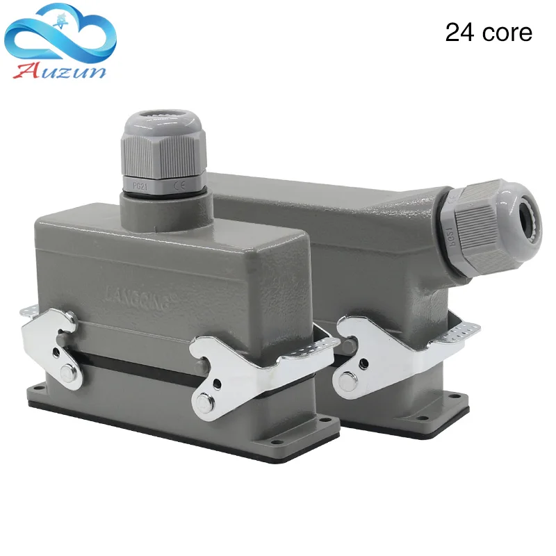 

Rectangular H24B - HE - 024-1 heavy duty connectors 24 pin line 16 a500v screw feet of aviation plug on the side