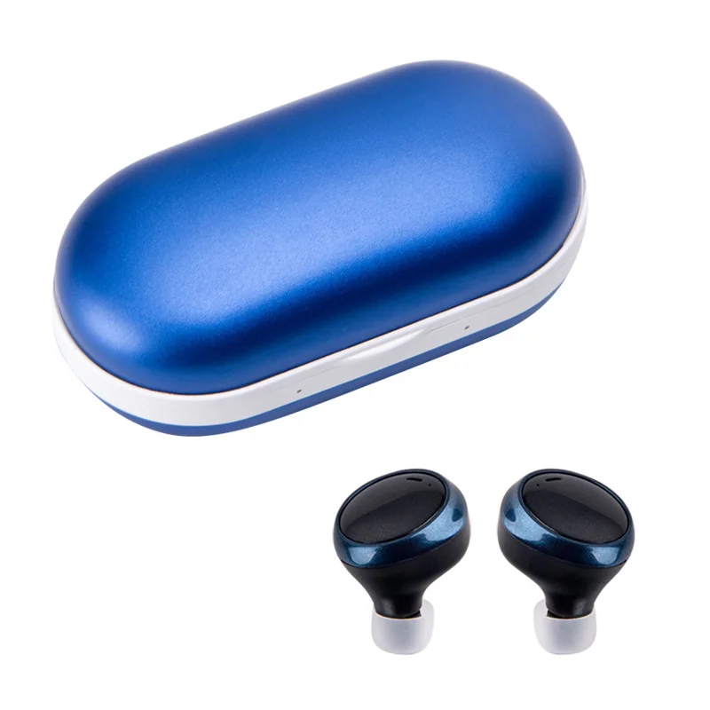 BT08 TWS беспроводные гарнитуры с микрофоном 5,0 Bluetooth наушники бинауральные стерео звуковые наушники гарнитура для спортивных игр - Цвет: Синий
