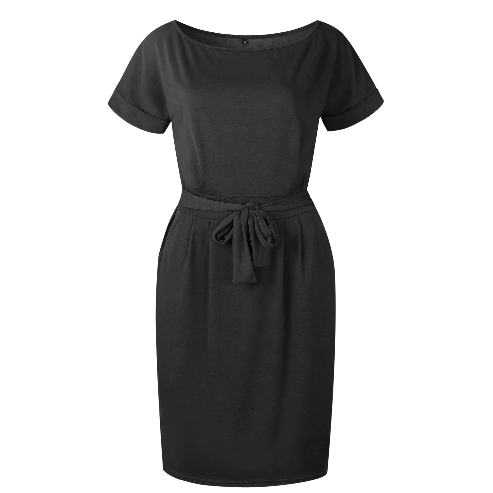 Для женщин Velvet Sheath Dress зеленый черный o образным вырезом короткий рукав тонкий
