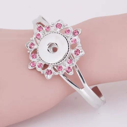 Модный красивый цветок Стразы Кристалл/розовый/синий металлический браслет с