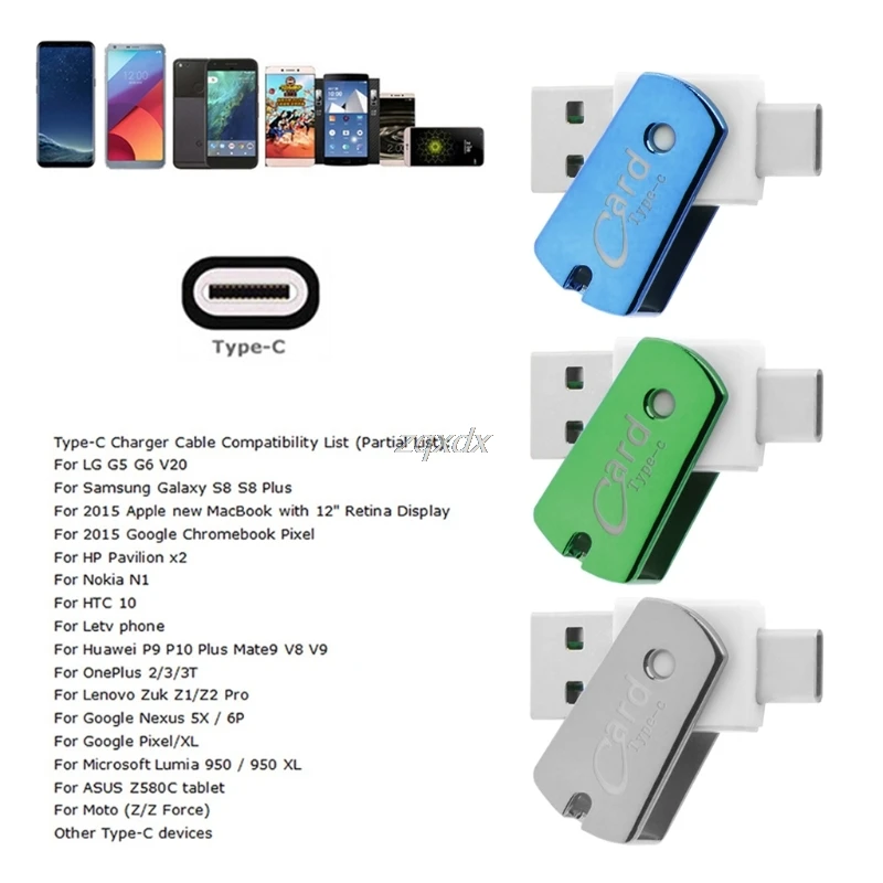 USB 3 1 Type C к Micro SD TF кардридер адаптер для ПК Chromebook Sumsung S8 Note 8 LG G6 V30 сотовый телефон