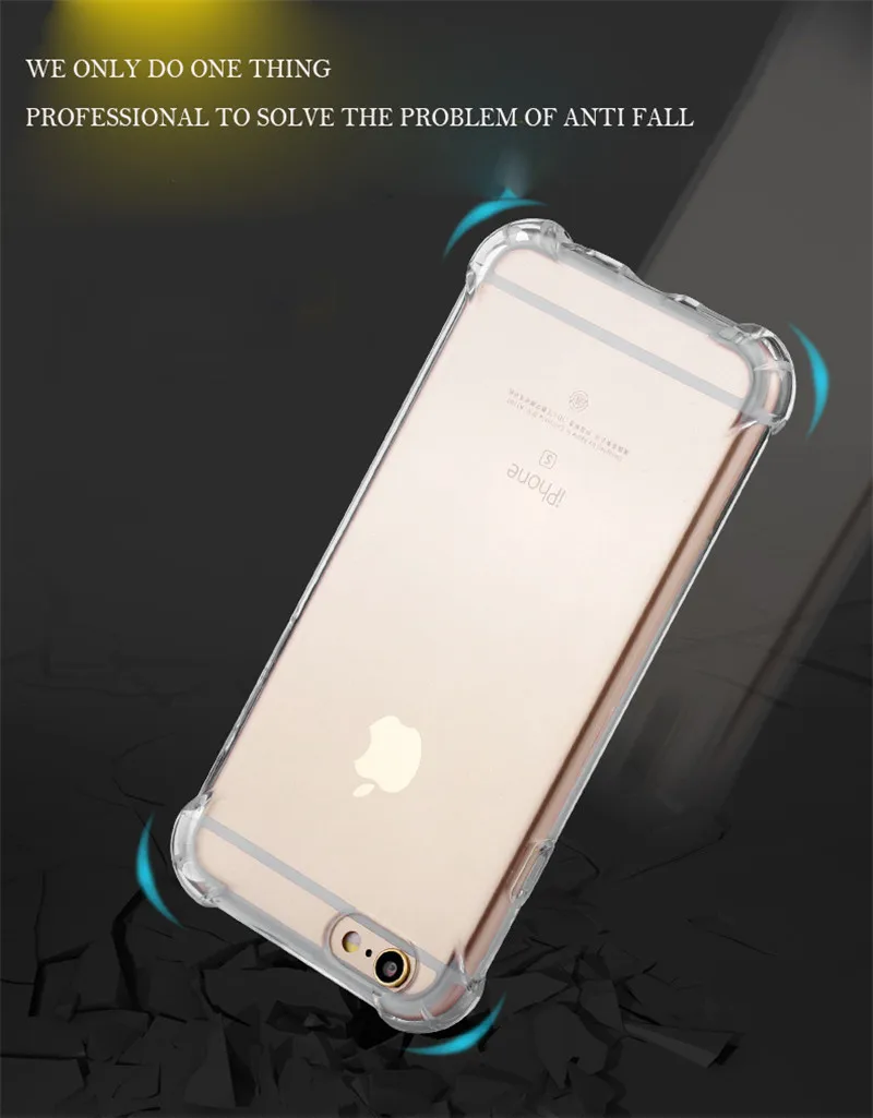 Роскошный противоударный чехол для iPhone XS Max X 10 XR iPhone 6s 6 6plus 6s Plus iPhone 7 8 7Plus 8Plus HD Прозрачная защитная задняя крышка