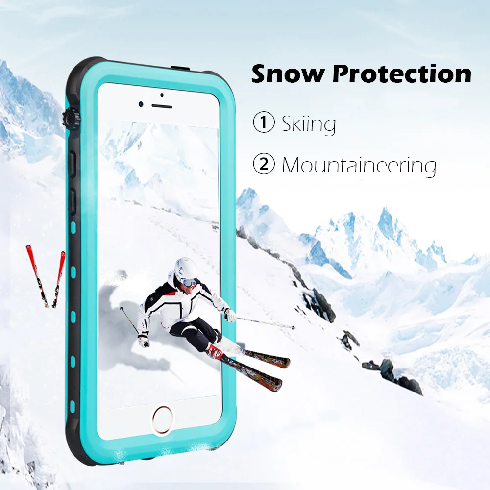IP68 Водонепроницаемый чехол для iPhone 7 8 Плавание Дайвинг открытый противоударный чехол для iPhone 5S, SE 6S 7P 8 Plus полная защита