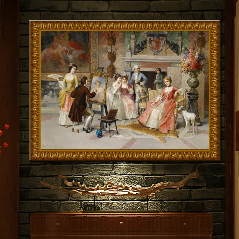 Классические фигурки дворца художника рисования портрет девушки печать на