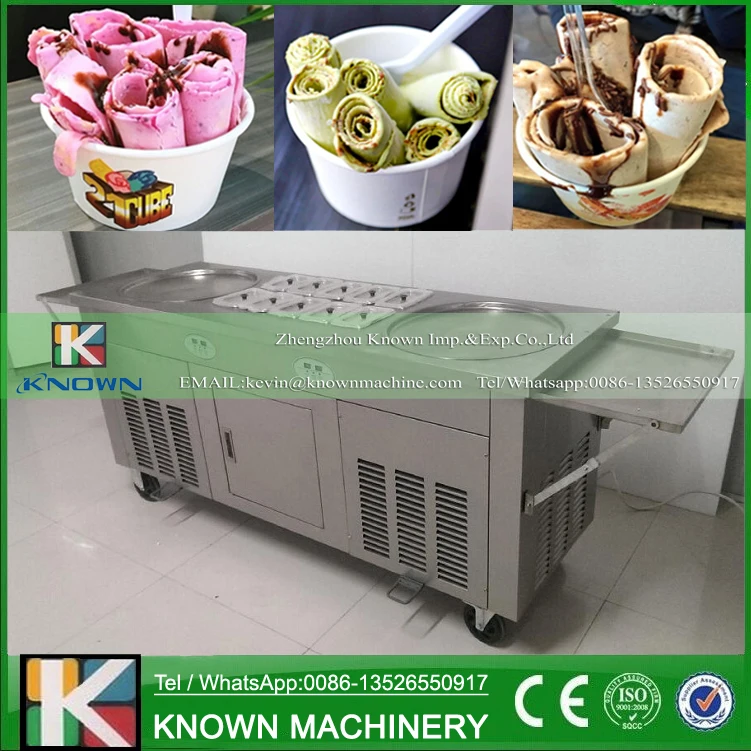 Бесплатная доставка! 2 круглых ледяных тарелки ролл из жареного мороженого