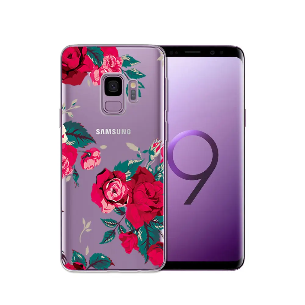 Окрашенные Чехлы для Samsung Galax s5 S6 S7 S8 S9 мягкий ТПУ чехол телефона edge Plus прозрачные