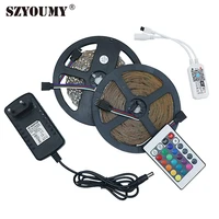 5m 2835 led strip light rgb non waterproof led strip 60ledm with 24key wifi controller dc 12v 2a adapter