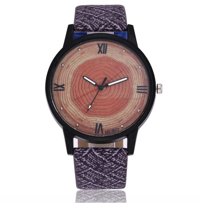 Женские кварцевые часы с отделкой под дерево циферблатом|Женские наручные часы| |