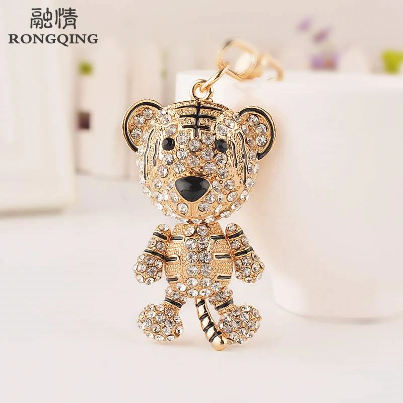 Креативный маленький подарок трехмерный сплав брелок с тигром для девочек |