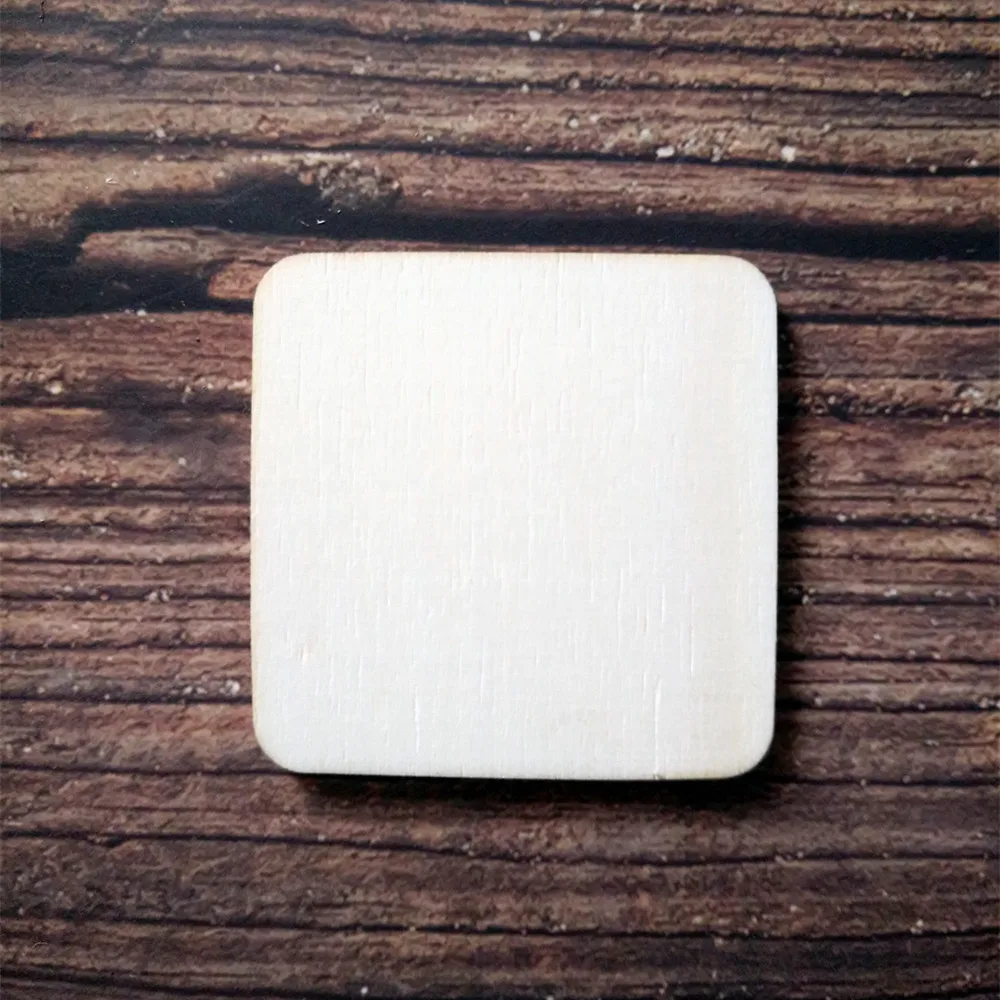 100 шт индивидуальные круглые углы квадратные деревянные размеры пустые