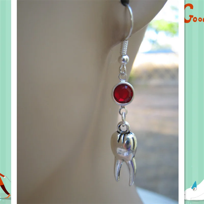 Tooth Birthstone Earrings Dentist Dentistry Molar Personalized Dental Hygienist | Украшения и аксессуары