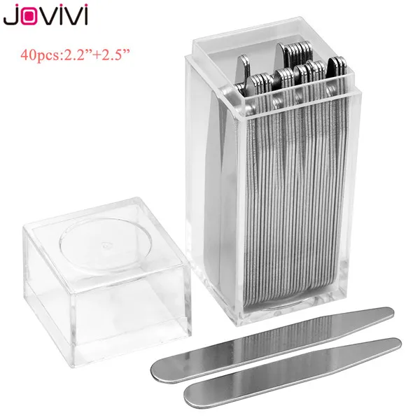 Jovivi 36 шт./40 шт. металлический воротник остается костями ребра жесткости 2," /2,5"/2,7" /3" дюймов серебряный воротник для мужской деловой рубашки - Окраска металла: 40pcs Set 3