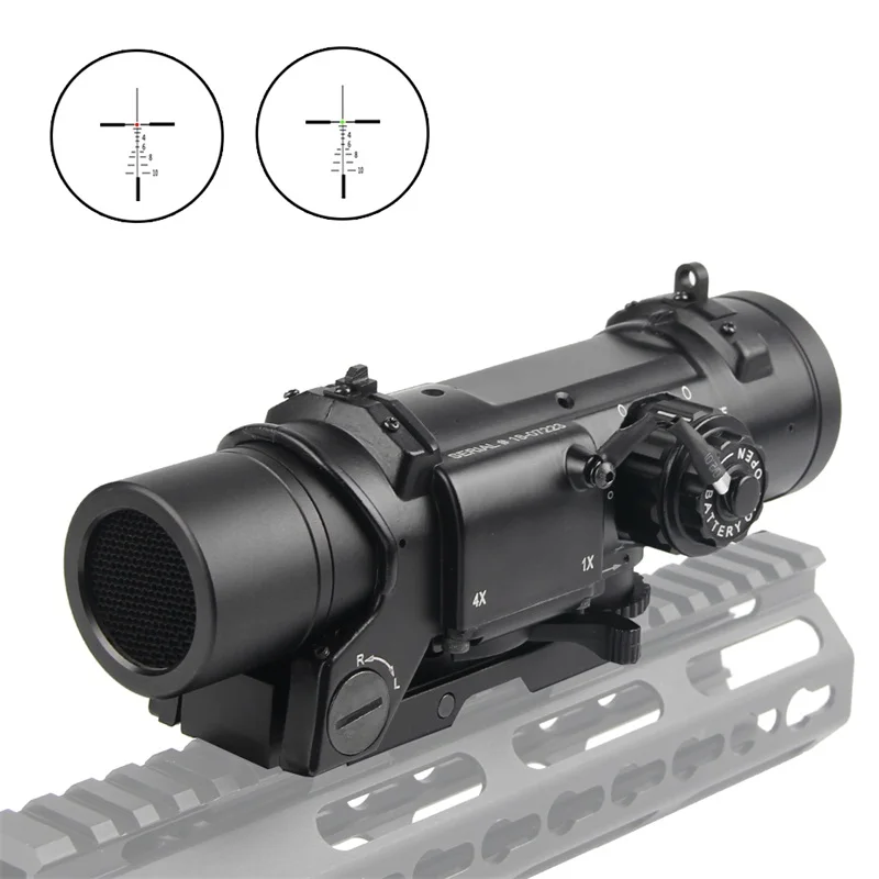 Тактический 1x 4x двойной роль оптический прицел на винтовку Airsoft Magnificate Сфера Fit 20
