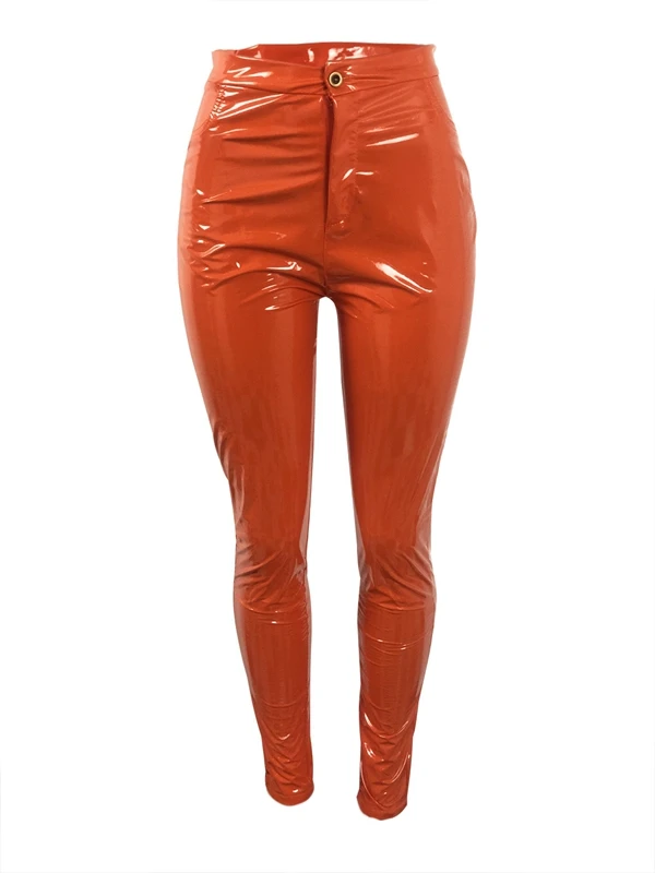 OMILKA 2018 Autumn Winter Women Midi Waist PU Leather Bodcon Pants Sexy Blue Black Yellow Orange Rose Club Velvet Pencil Pant | Женская