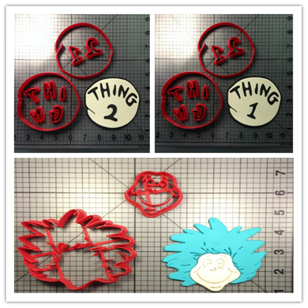 Милая вещь лицо 1 и 2 дизайн на заказ 3D печать помадка кекс Топ печенья резак набор