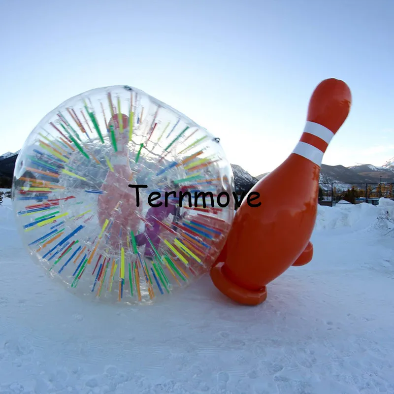 1 piece snow zorb ball with 6pcs bowling pin Inflatable Human Zorb Ball For Pins Bowling Sports | Игрушки и хобби