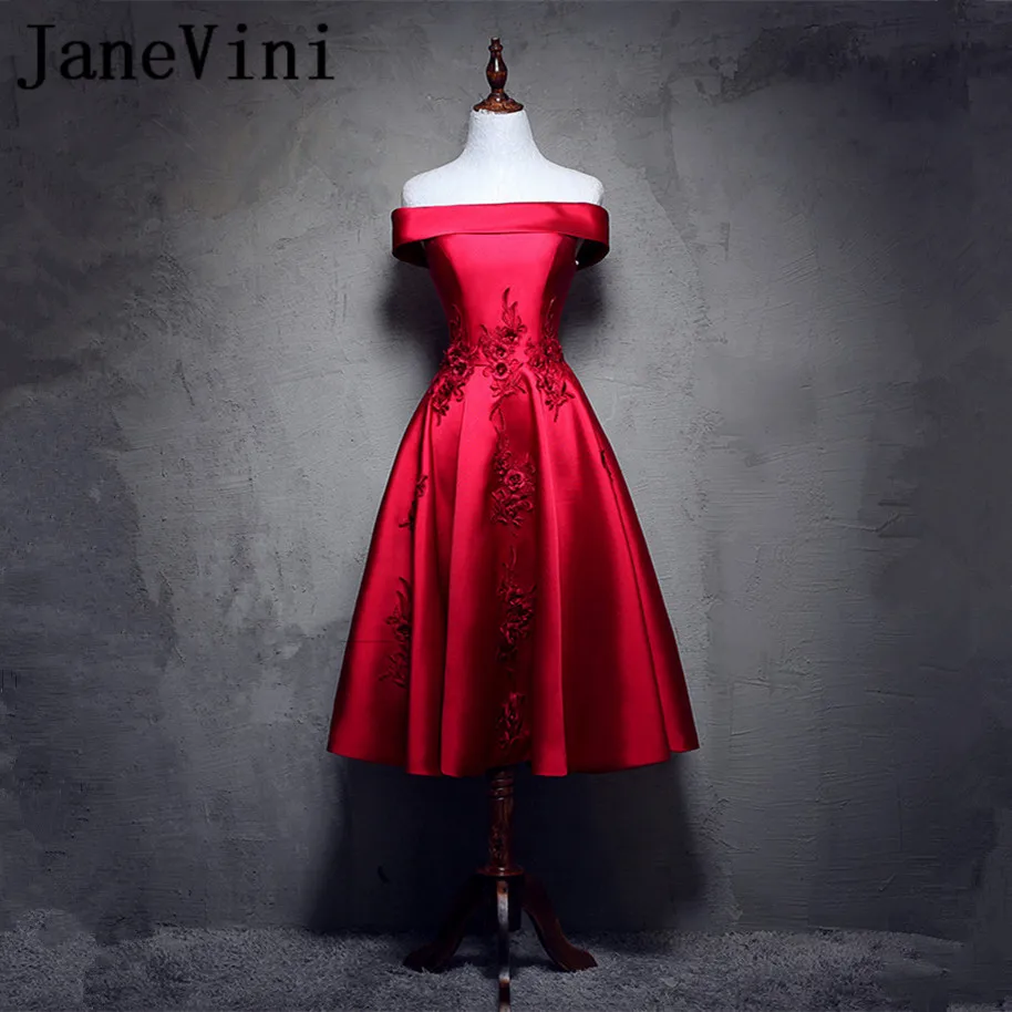 JaneVini/атласные бордовые длинные платья подружки невесты ТРАПЕЦИЕВИДНОЕ ПЛАТЬЕ с
