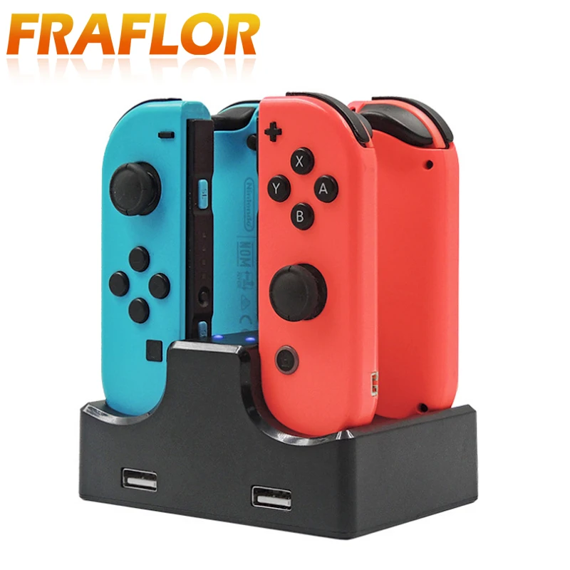 Зарядная док станция 4 в 1 Joy Con с светодиодный индикатором для переключения NS