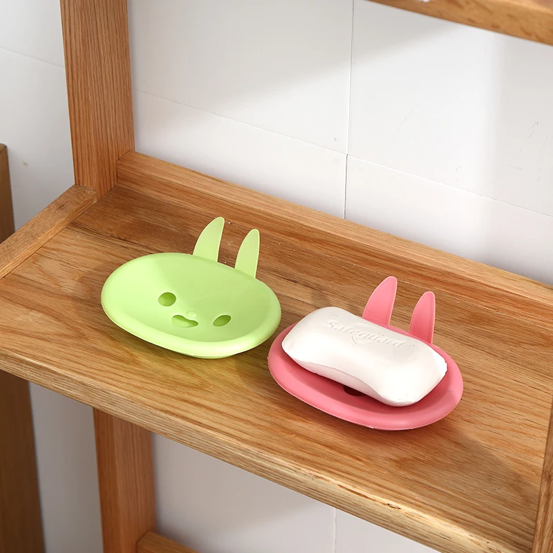 Портативный мыльница Ванная Продукты Кролик Стиль двухслойная конструкция