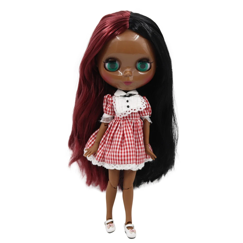 Кукла Blyth ICY DBS суперчерная темная кожа глянцевое лицо суставы тела темные черные