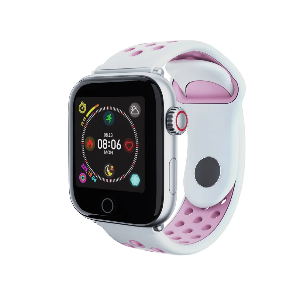 pink silver Torntisc 1.3 Inch Smart Watch IP67 Waterproof Heart Rate Monitor Blood Pressure For Apple Watch Android Phone SmartWatch Men - Цвет: pink silver