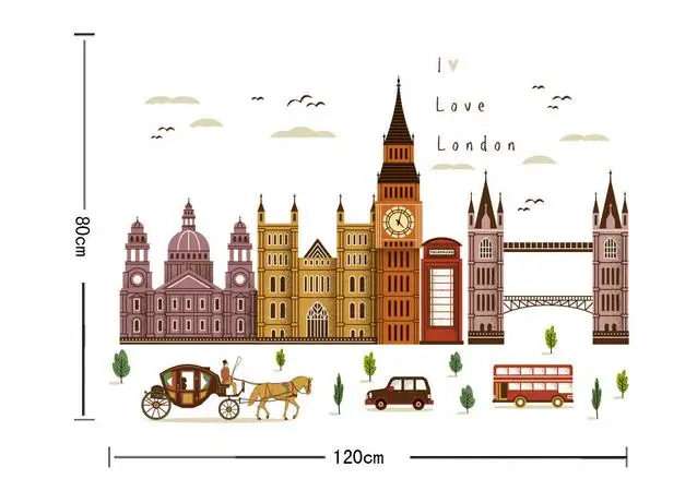 MARUOXUAN,, Big Ben In London, архитектурные серии, наклейки на стену, для гостиной, спальни, виниловая настенная живопись, Наклейки на стены