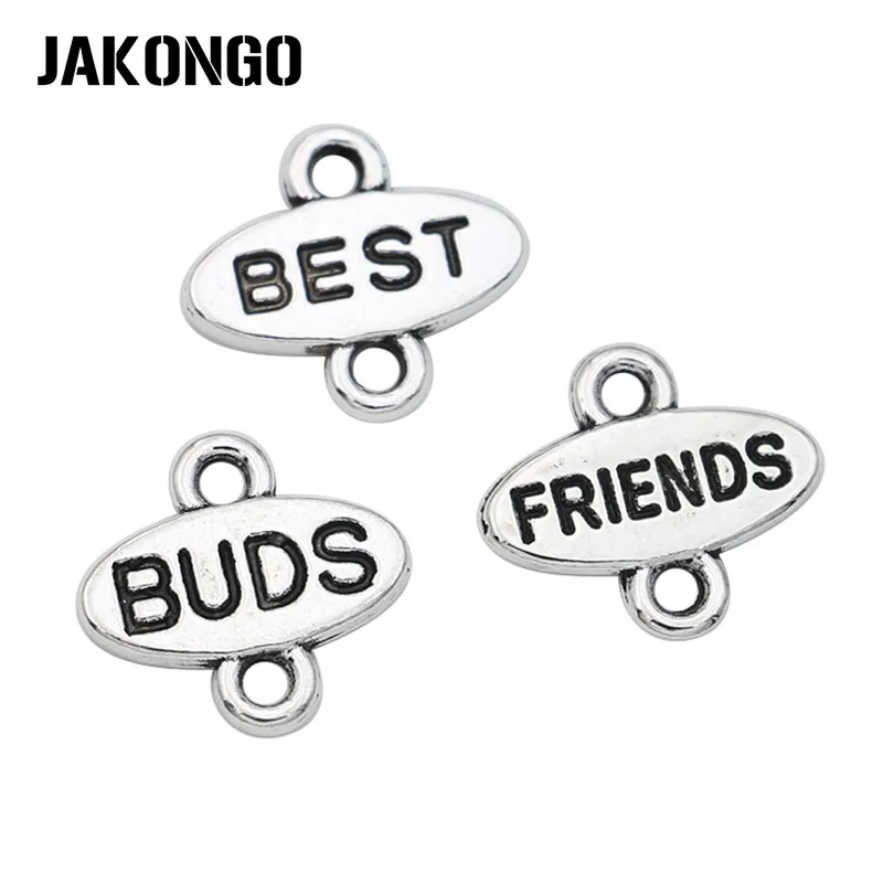 

JAKONGO 20 шт. античный посеребренный соединитель для лучших друзей аксессуары для рукоделия 14x12 мм