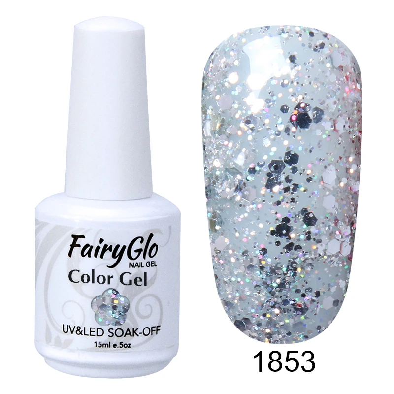 1853 FairyGlo 15 мл белый флакон гель для ногтей УФ-гель для ногтей верхнее покрытие длинный последний Гибридный гель лак обычный лак для ногтей Lucky Enamal - Цвет: 1853