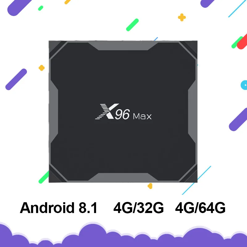 Смарт ТВ-приставка X96Max X2 Android 8 1 четырехъядерный процессор Amlogic S905X2 LPDDR4 4 Гб 32gb64гб 2