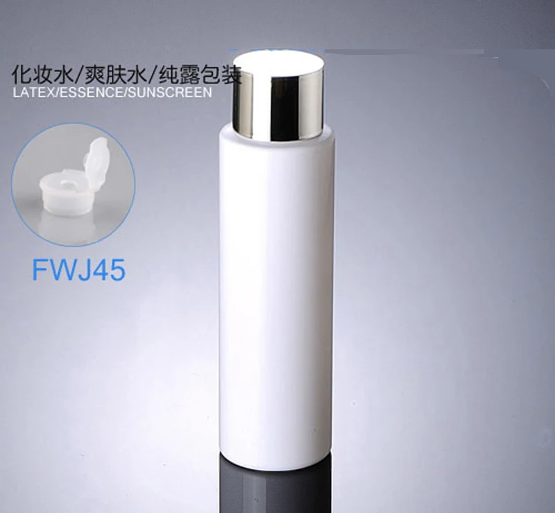 

300pcs/lot 200ml empty lotion bottles with silver cap, cosmetic packaging plastic bottle,shampoo bottle,white blue transparent
