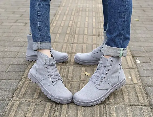 Сапоги Aleafalling мужские парусиновые нубук Прочные ботильоны повседневная обувь