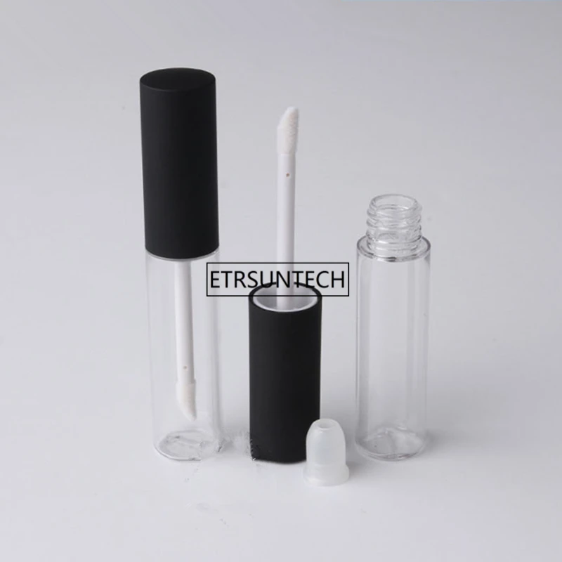 

100pcs Empty lip gloss tube 8ML round plastic tube Clear Lip gloss container lip oil plastic tube with brush F3034