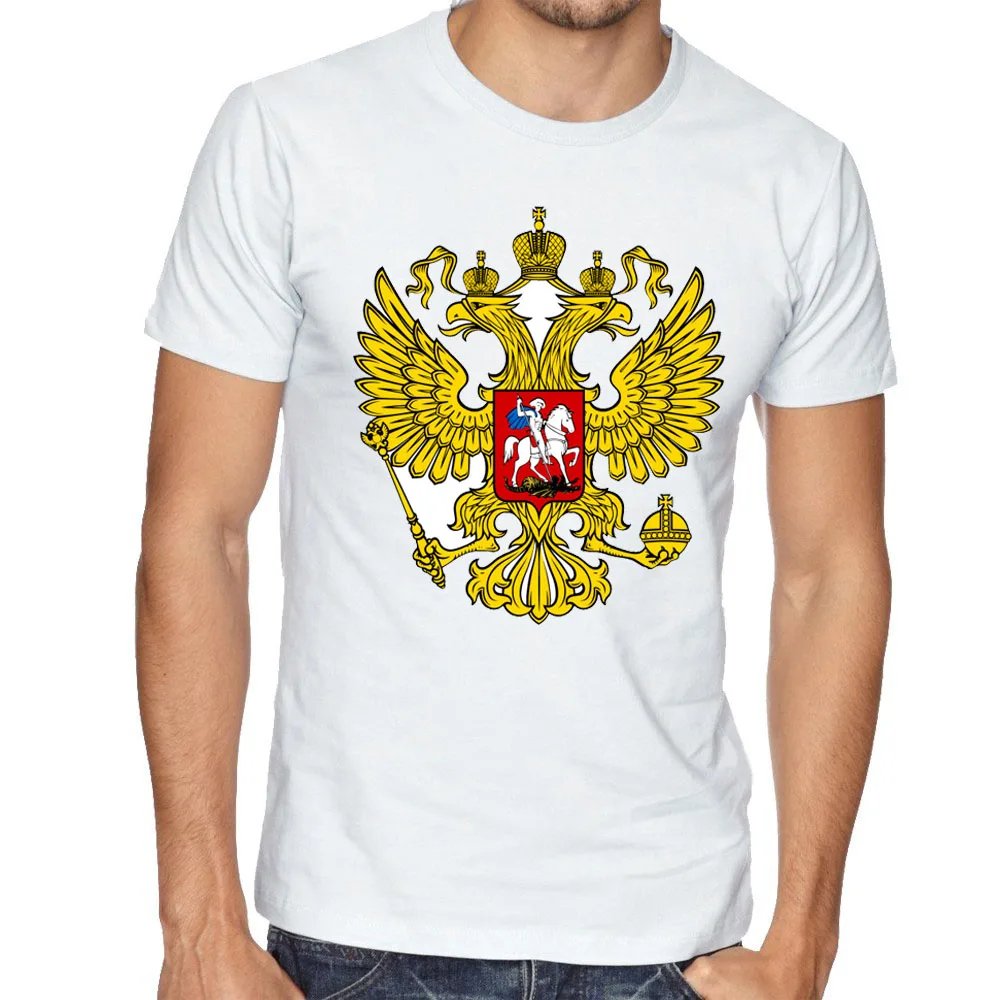 Русская советская хлопковая Футболка с гербом мужская Символика Российской