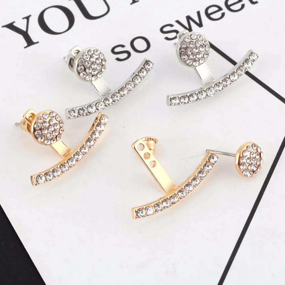 Серьги пусеты с кристаллами 1 пара модные элегантные Ювелирное Украшение для