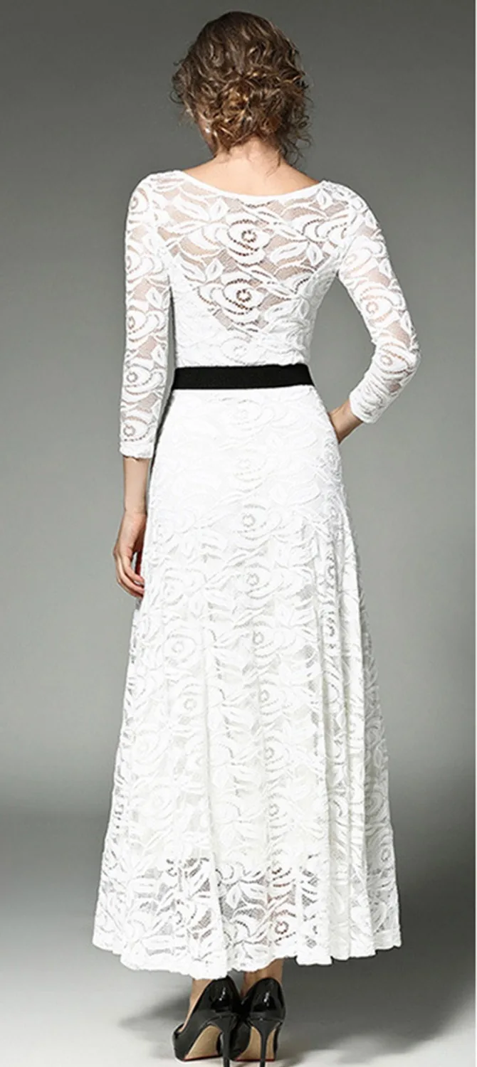 Lace dress 2017 лето новый женщины повседневная одежда удобная большой размер девять