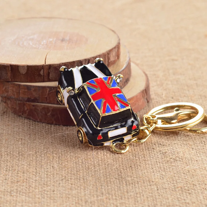 Сплав металла маленький автомобиль брелок с национальным флагом Великобритании