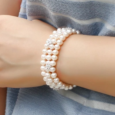 Женский браслет из натурального пресноводного жемчуга 6-7 дюймов | Украшения и