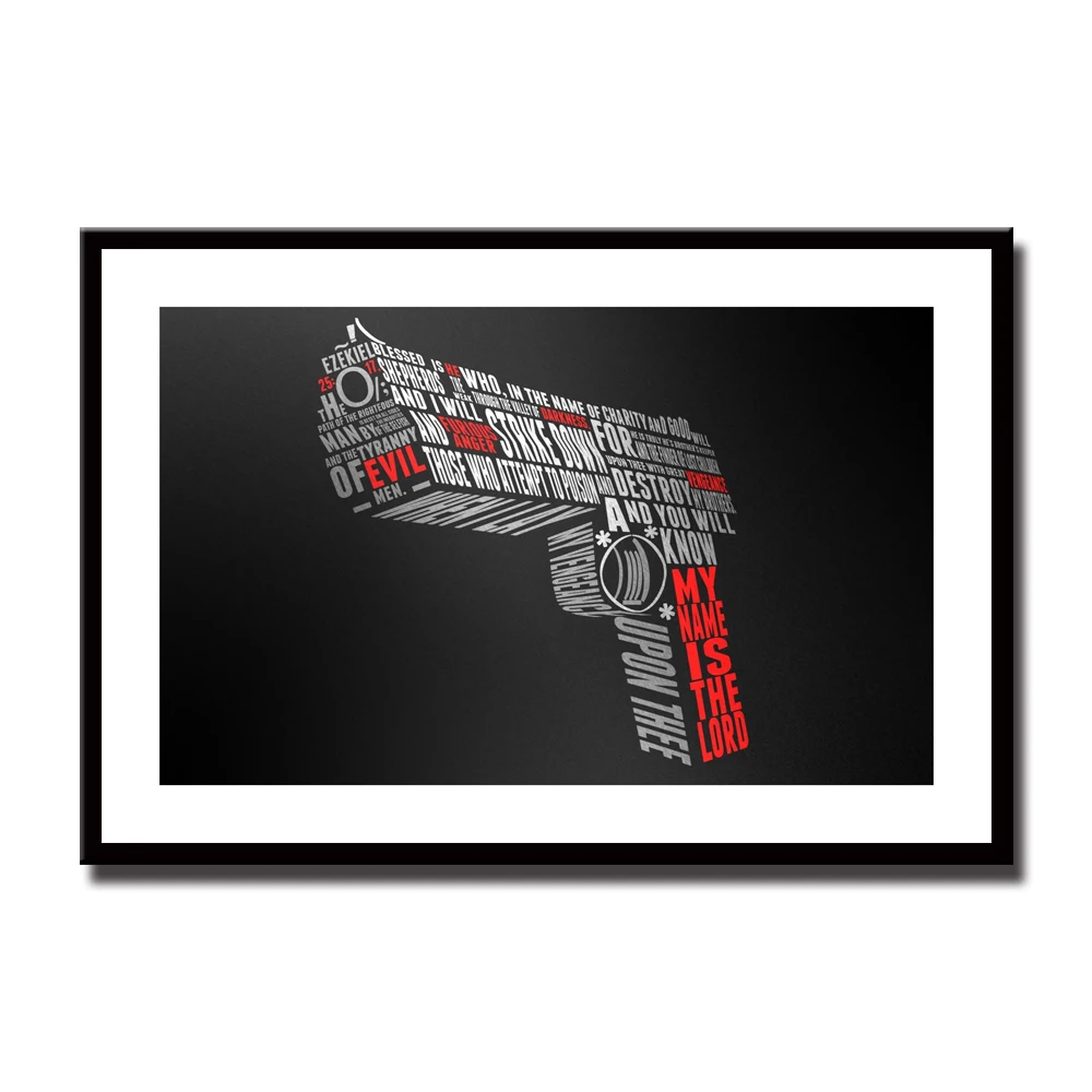 Современный фотопистолет без рамки с буквами цитаты картина на стену для