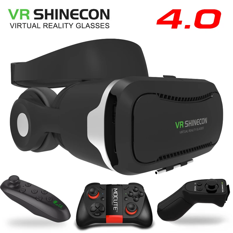 VR Shinecon 4 0 стерео смартфон виртуальной реальности 3D очки гарнитура Google BOX +