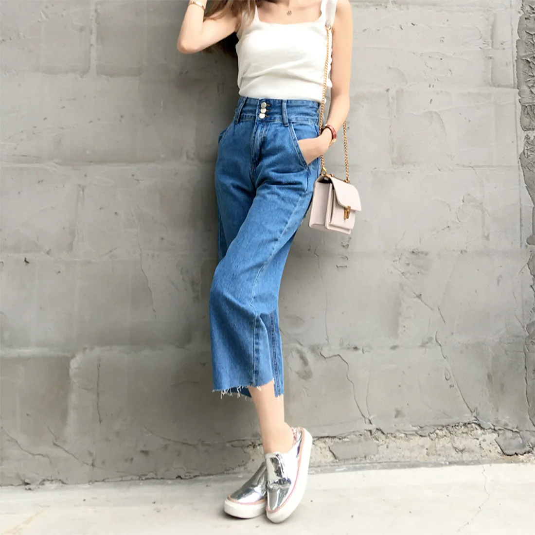 Женские джинсы 2017 Модные шаровары Джинсы бойфренда для женщин джинсовые штаны с