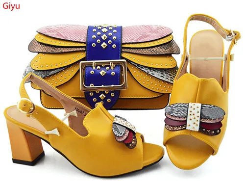 

doershow Fashion Women Wedges Khaki Shoes And Bag Set To Match High Quality Italian Shoes With Matching Bags For Party!JKP1-40