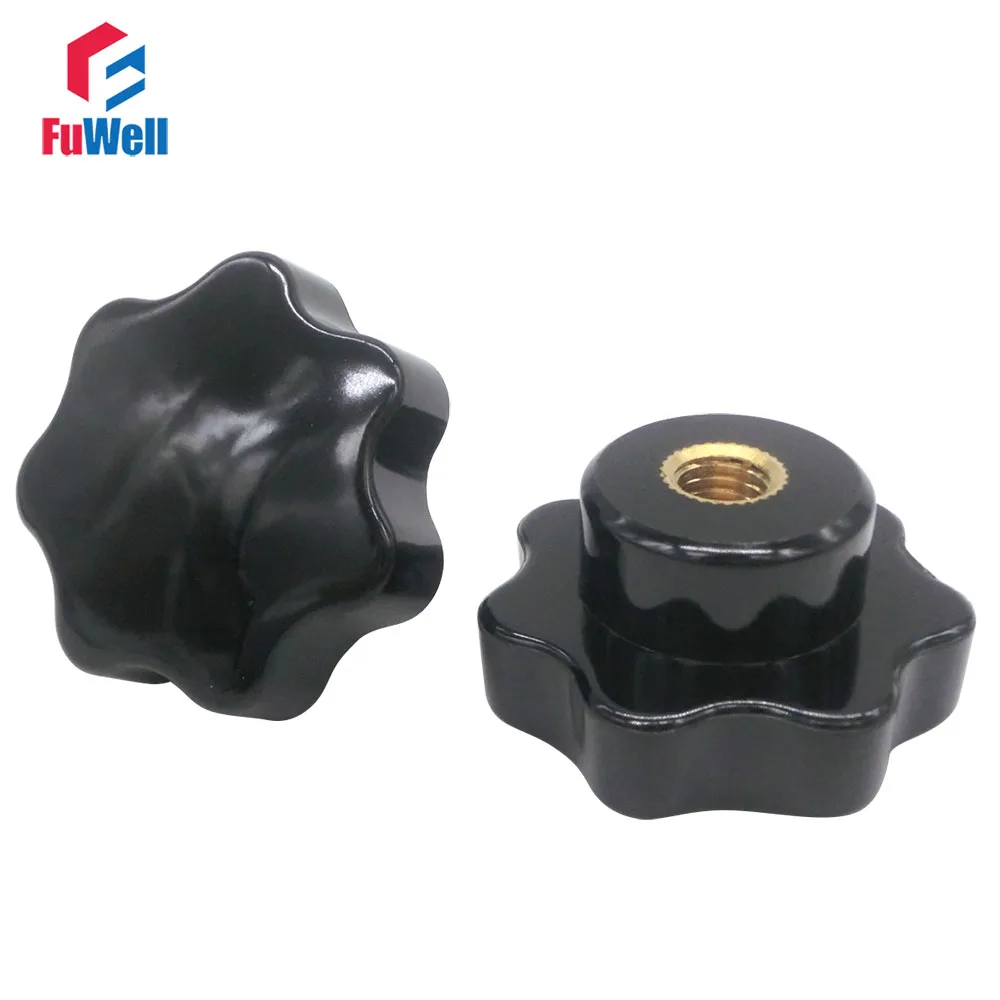 5 шт. M6/M8/M10/M12 резьба звезда ручка бакелит 7 звезд заточенная ручка сквозное/не сквозное отверстие Женская резьба Гайка Зажимная ручка ручки - Цвет: Non Through Hole