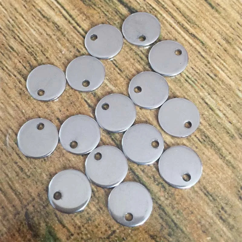 100 шт. 8 мм круглые собачьи бирки серебряная штемпелюющая подвеска-заготовка из