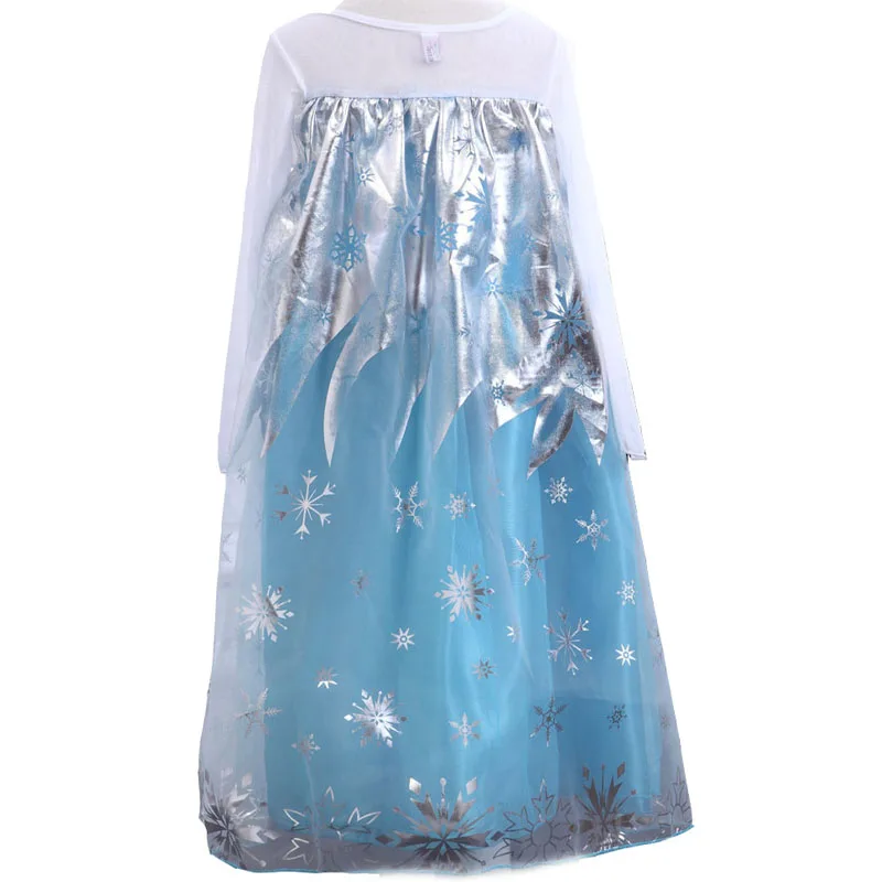 Платье Эльзы платье принцессы для девочек костюм Снежной королевы Анны косплей